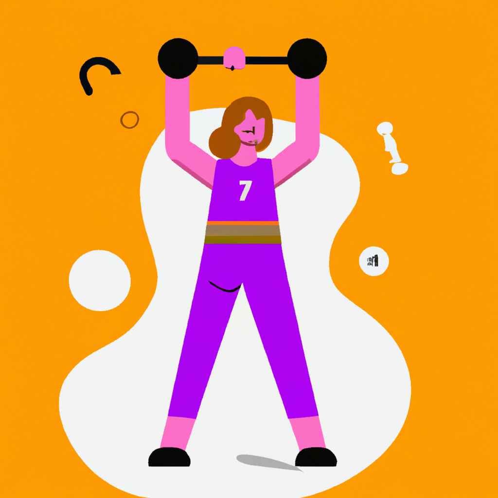 illustration of a person stretching with weights, modern design, for the web, cute, happy, 4k, high resolution, functional range conditioning