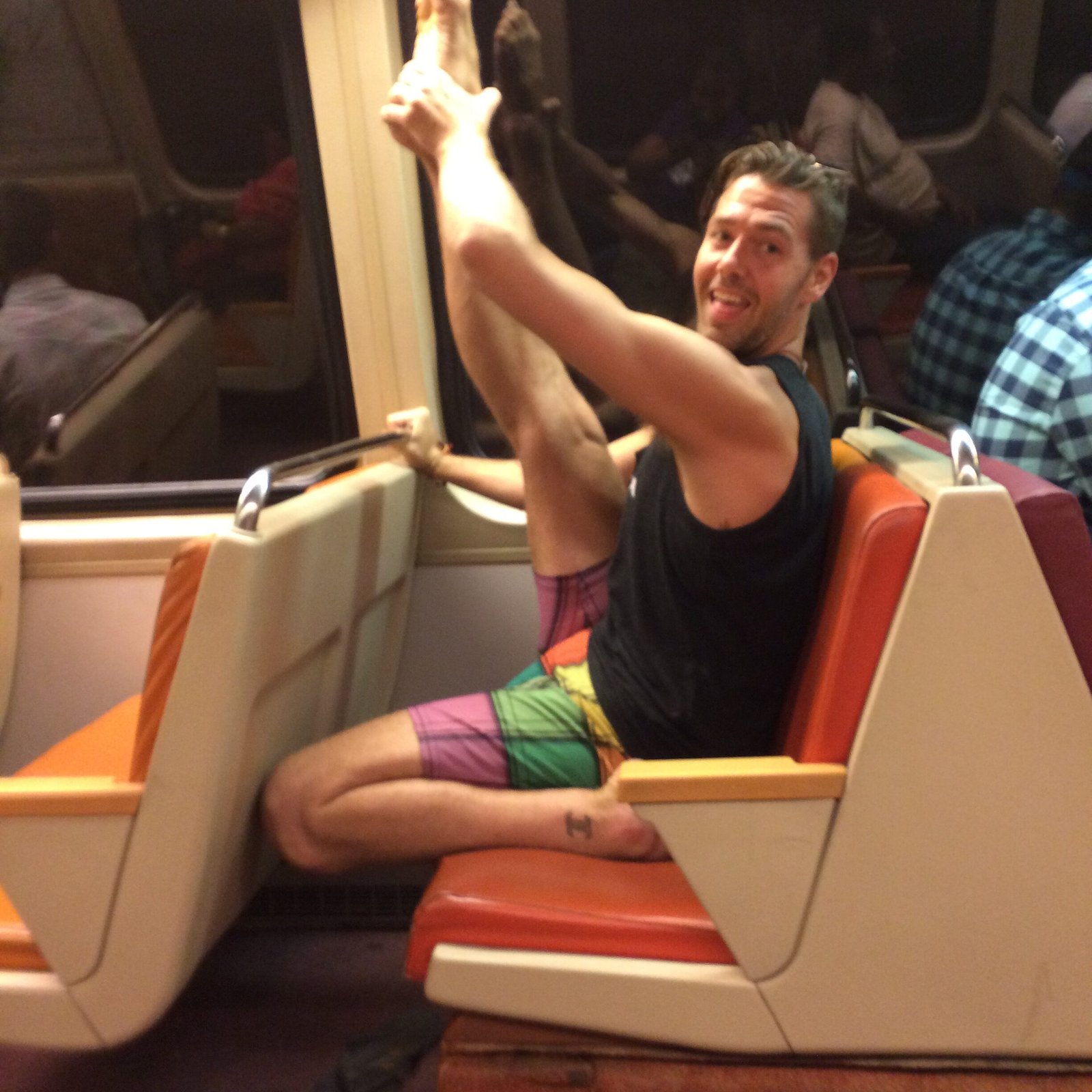 Stretching on the Metro