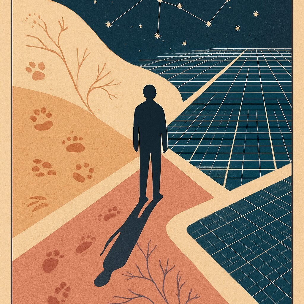 A crossroads symbolizing cognition as wayfinding