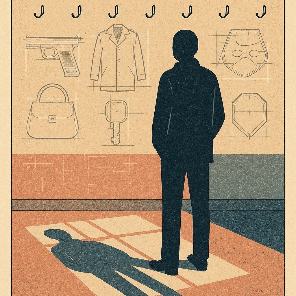 A silhouetted figure stands in an empty room with morning light streaming across bare wooden floors, emphasizing the visible absence of a daily routine.